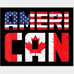 Us Flag Canadian American Pride Canadian Flag Canada Posters and Art